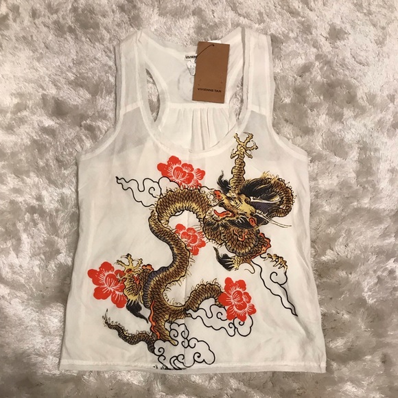 Vivienne Tam Tops - Vivienne Tam Dragon Tank Top